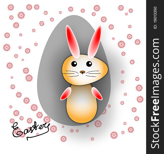 Easter merry hare in the form of eggs vector. Easter merry hare in the form of eggs vector