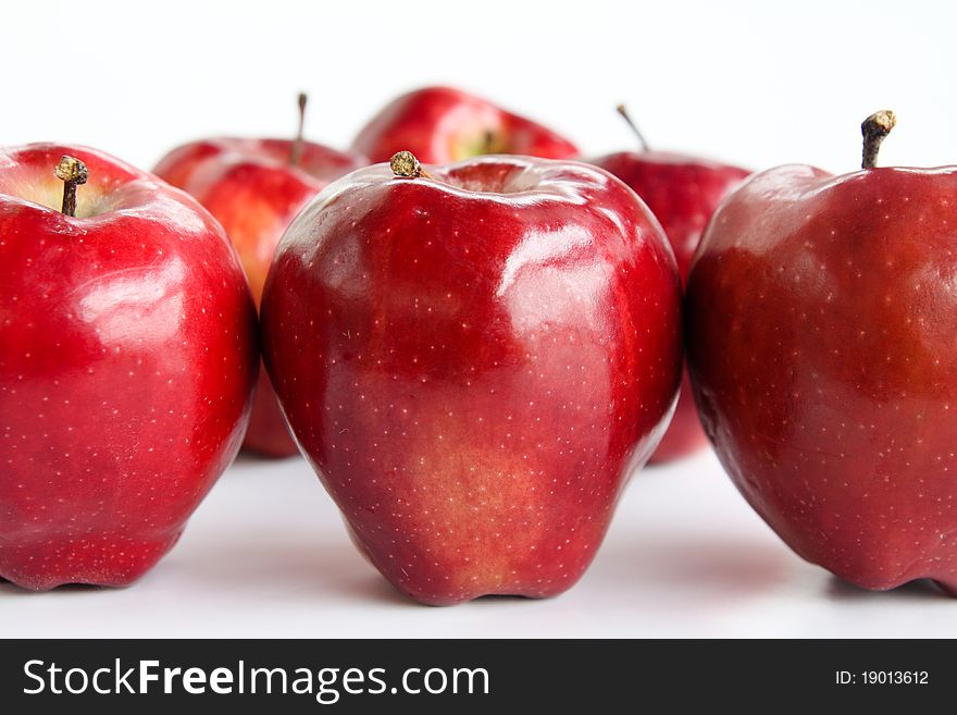 Red  Apple On White Background