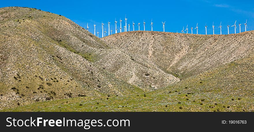 Wind Turbines on a Hill