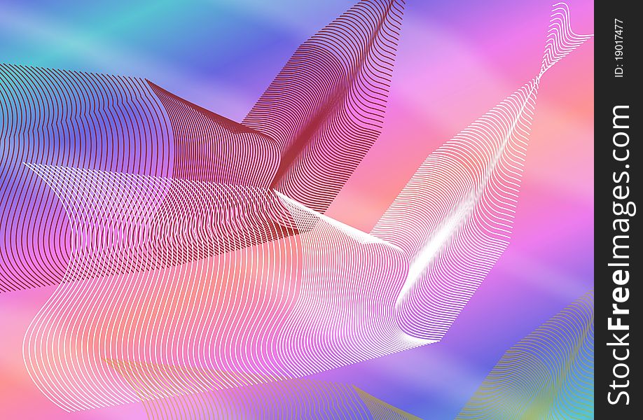 Abstract background illustration with bended lines and rainbow colors. Abstract background illustration with bended lines and rainbow colors