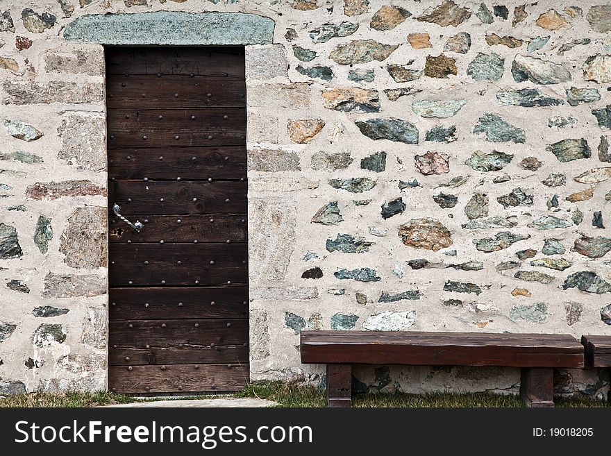 Detail of a mountain refuge in Italy, close to Dolomiti area - North Italy. Detail of a mountain refuge in Italy, close to Dolomiti area - North Italy