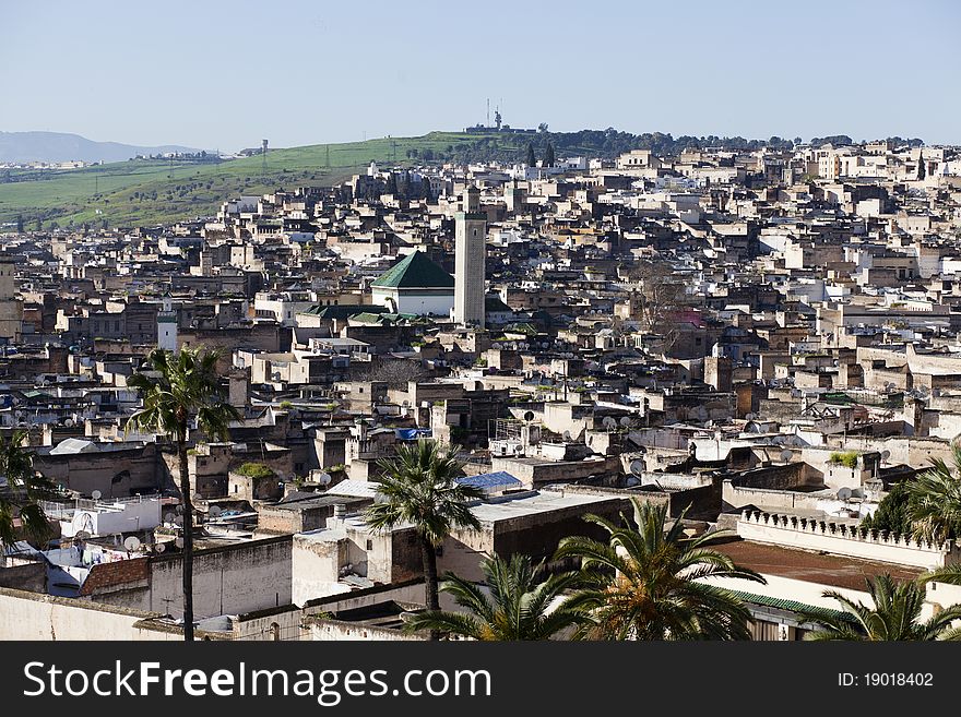 Cityline of Fes in Marocco in Arfica