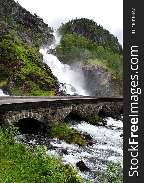 Latefossen Waterfall