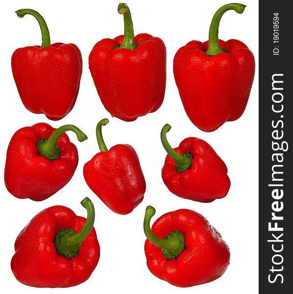 Muliple Peppers Isolated
