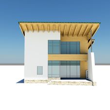 House With A Green Roof Is On A White Ground Again Stock Image House With A Green Roof Is On A White Ground Again Stock Image