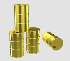 Gold Oil Barrels Royalty Free Stock Image Gold Oil Barrels Royalty Free Stock Image