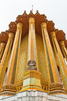 Buddha Statue Golden Temple At The Corner Towers Stock Image Buddha Statue Golden Temple At The Corner Towers Stock Image
