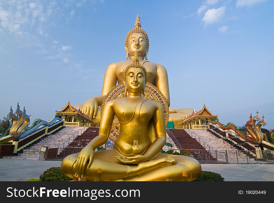 Huge Buddha image at Angthong province,Thailand.