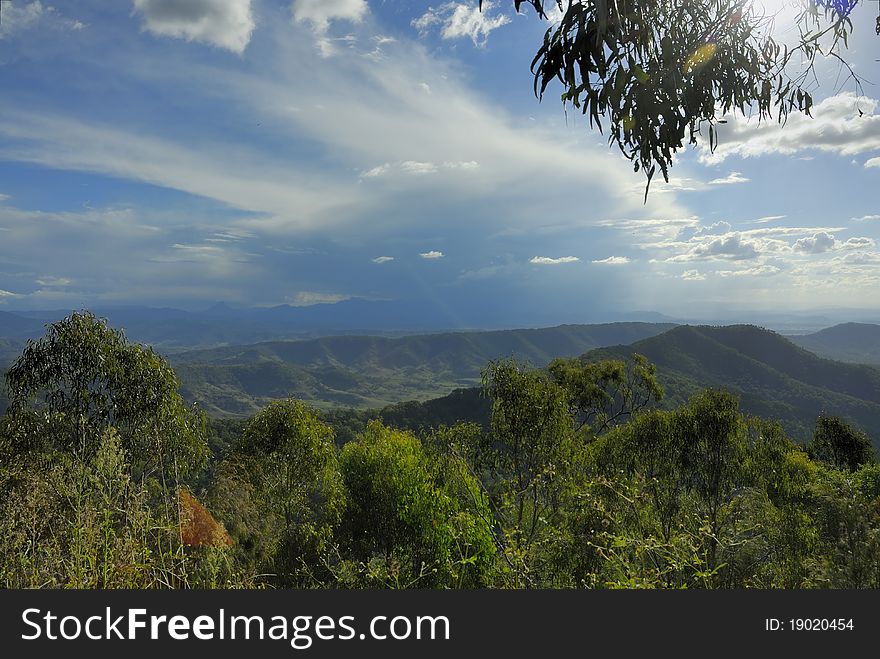 Remote Australia looking over ranges south of Brisbane Australia. Remote Australia looking over ranges south of Brisbane Australia
