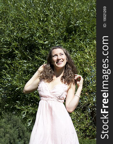 Pretty Multicultural Young Woman In An Outdoor