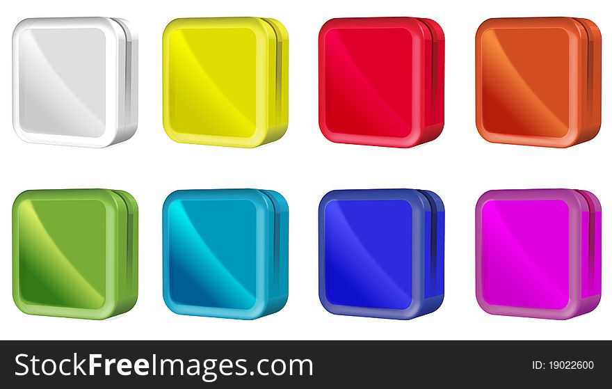 Square box with rounded corner in different color suited to act a button template. Square box with rounded corner in different color suited to act a button template