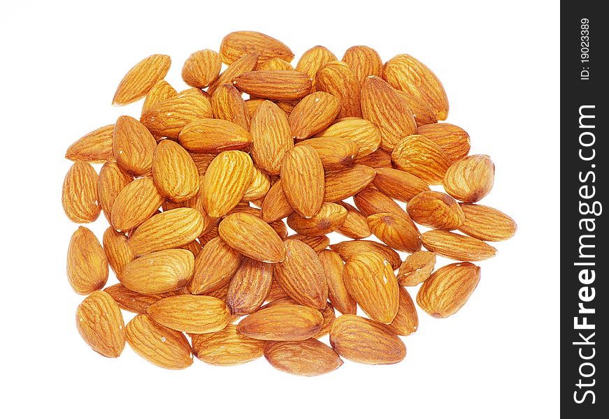 Almonds isolated on a white
