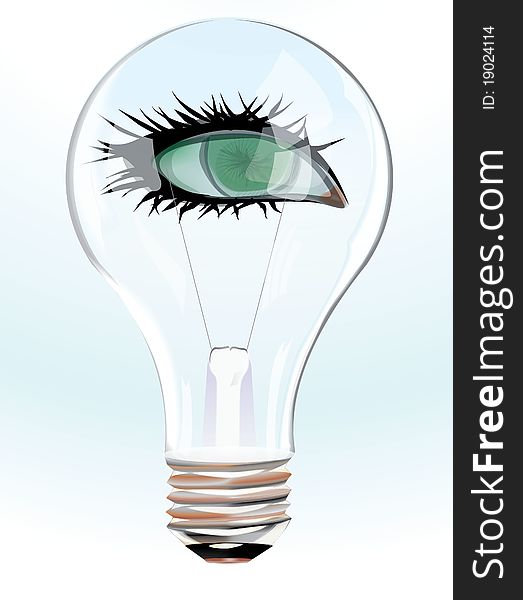 Nice Green eye in bulb