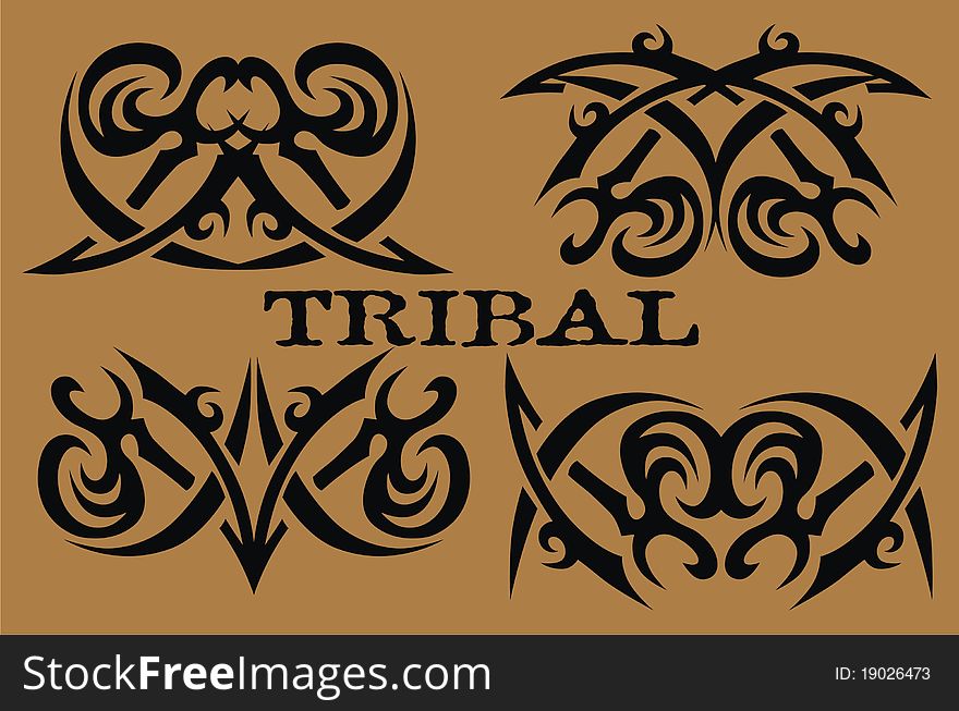 Tribal element design tattoo black