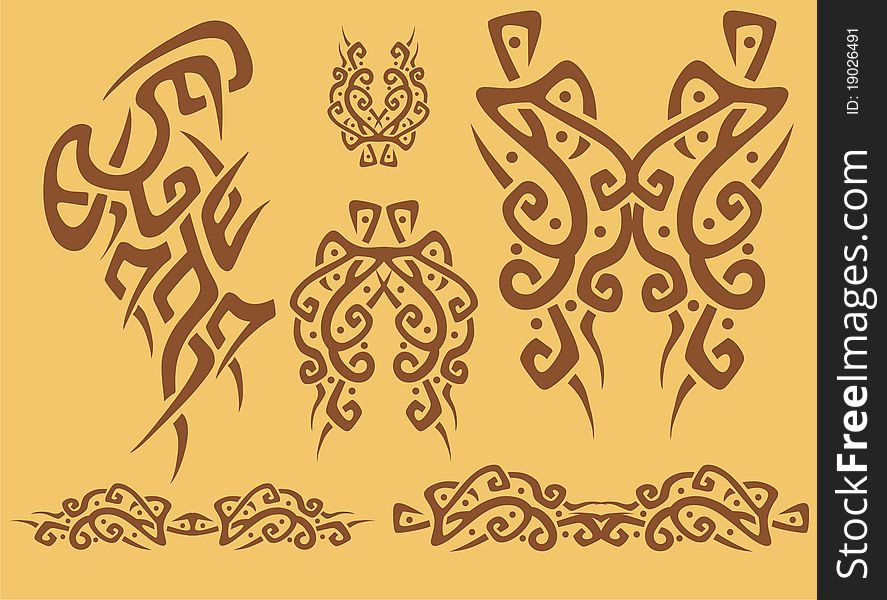 Tribal element design tattoo emblem