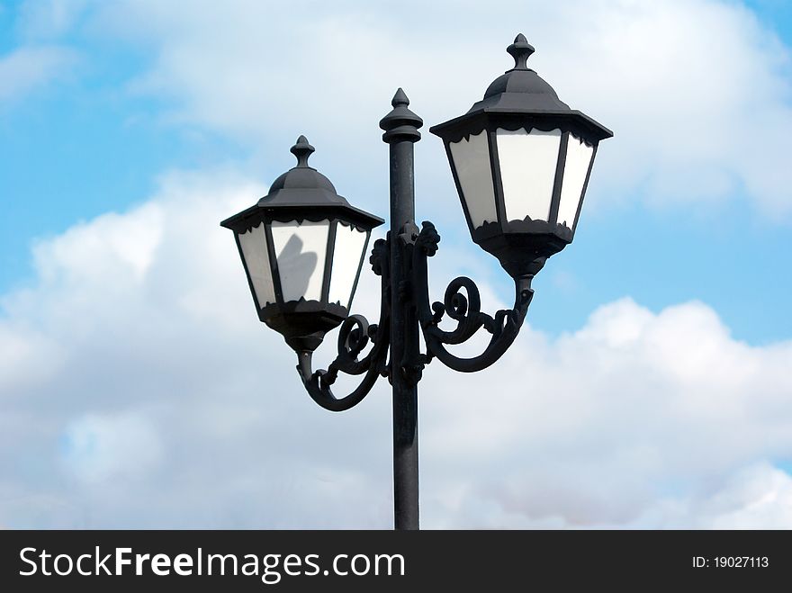 Street lamp, lantern background beautiful sky