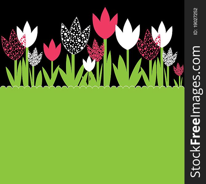 Background With Flowers. Vector Illustration