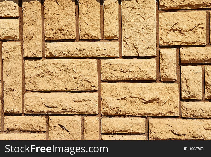 Wall lined with stone tiles