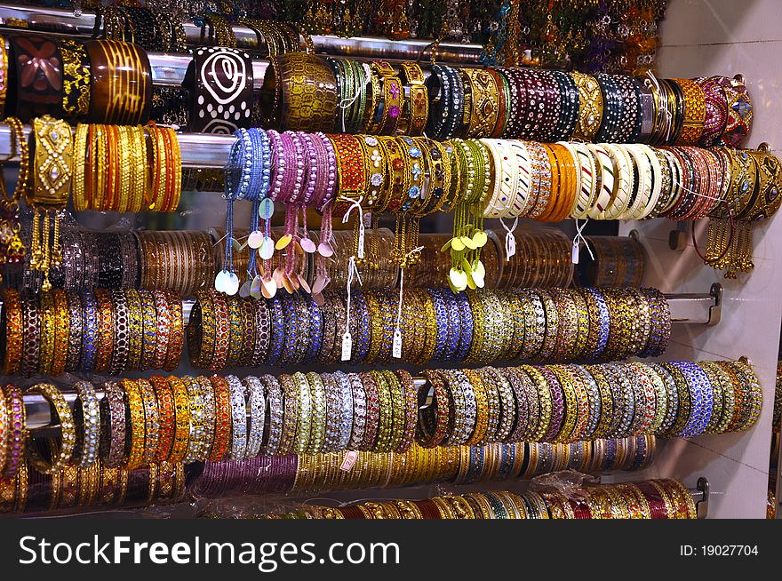 Fashion bangles in a market