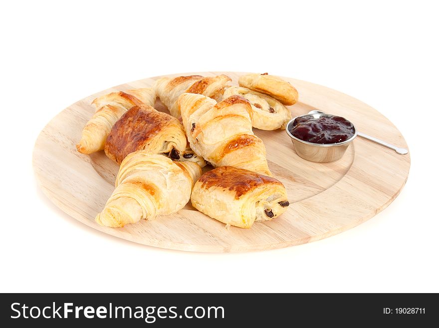 Baked puff sandwich snacks isolated over white
