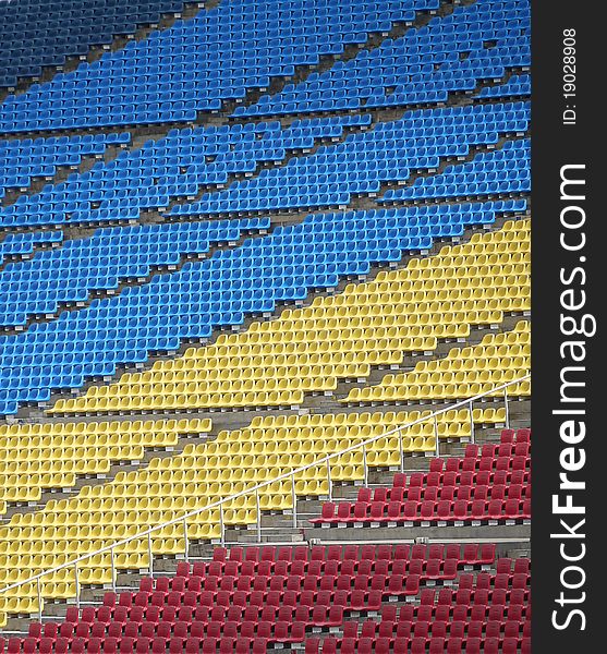 Spectator seats color coded based on seating sections. Spectator seats color coded based on seating sections.