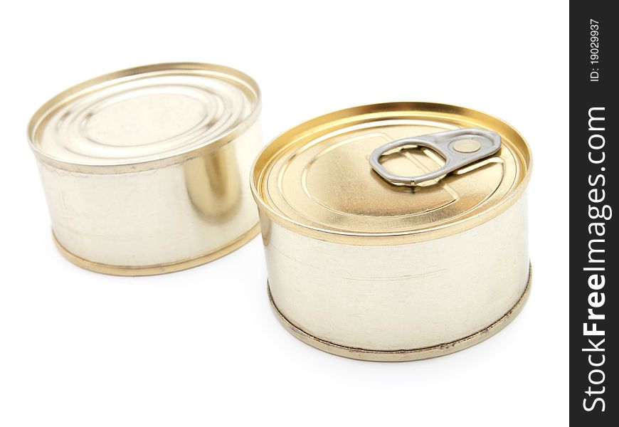 Tinned food isolated on a white background