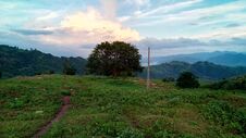 Beautiful Natural Landscape With Tree & Clouds Royalty Free Stock Photography