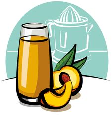 Fresh Peach Juice Stock Image