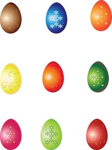 Easter Eggs Set Stock Photo