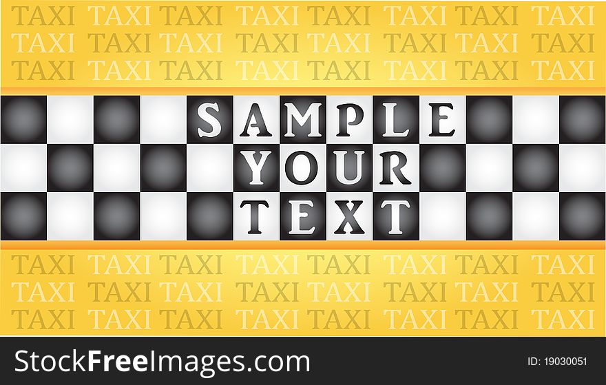 Taxi business card with a place for your text, illustration