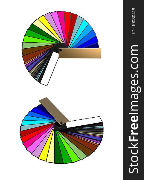 3d render of colour apportion of different shades on a white background