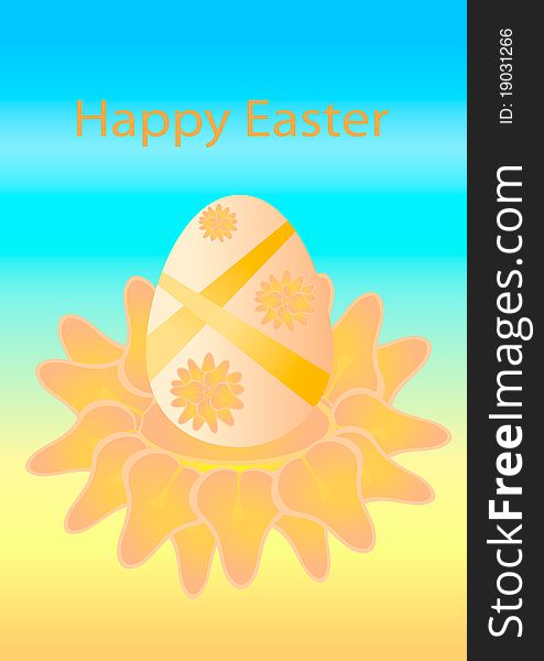 Congratulation with holyday, egg on the card. Congratulation with holyday, egg on the card.