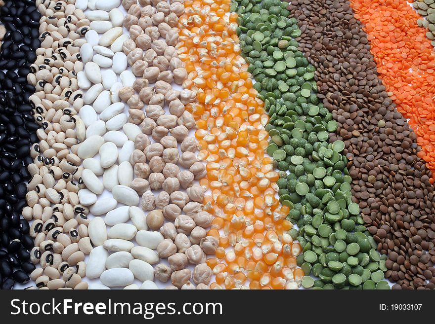 Cooking ingredients. Various seeds and grains close up.