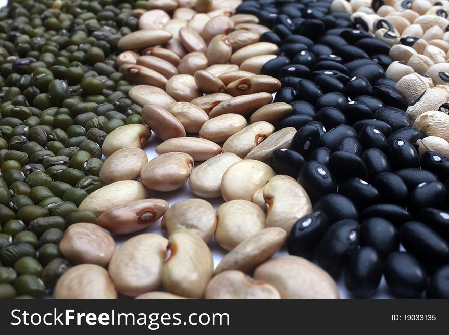 Cooking ingredients. Various beans close up.