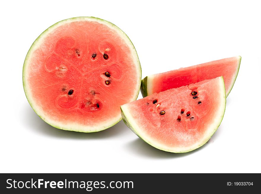 A fresh melon over a white background