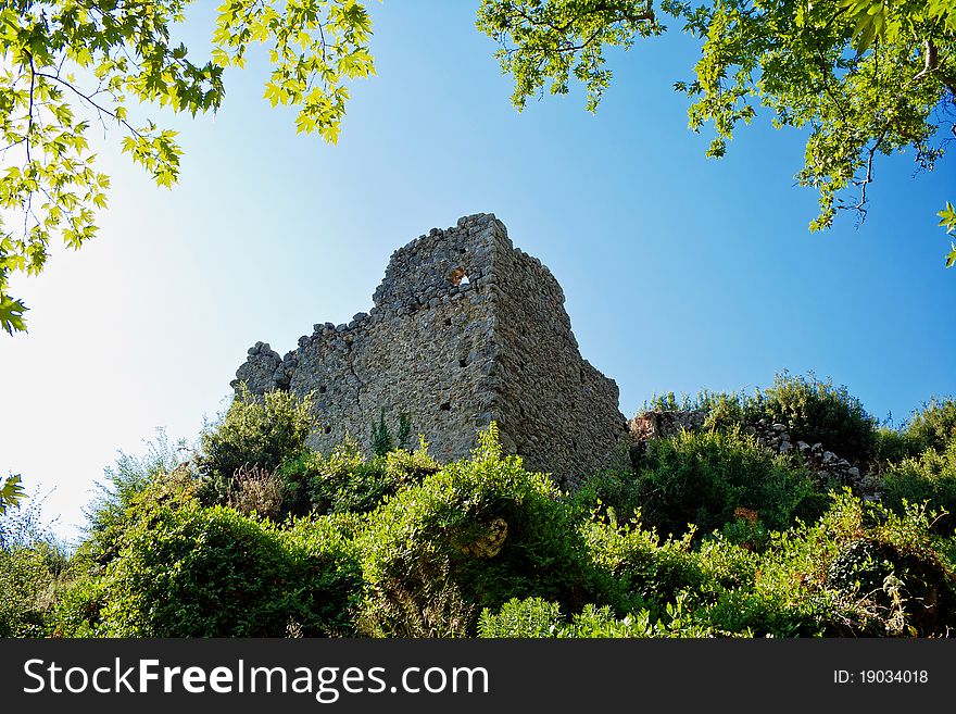 Ancient ruins of Byzantine fortress in Gedelme village. Lycia. Turkey. 2010.