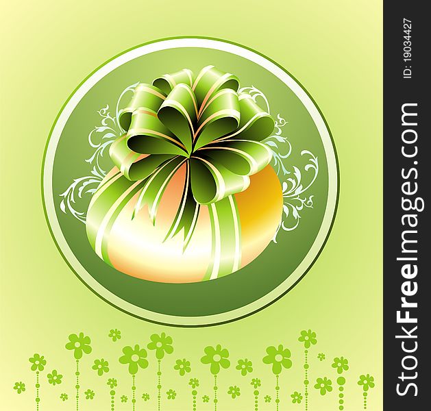 Easter green card with egg