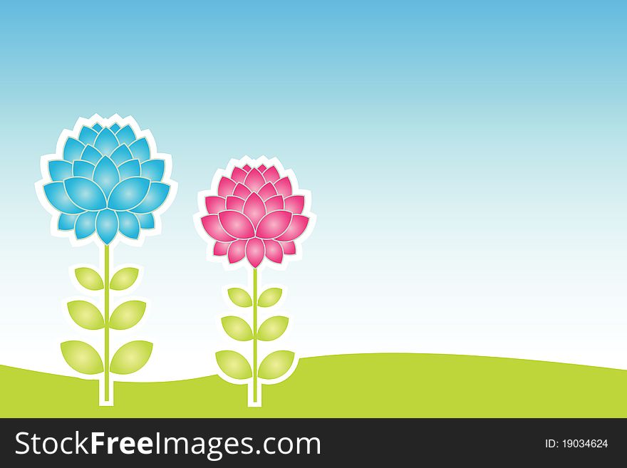 Spring flower garden with copy space. Spring flower garden with copy space