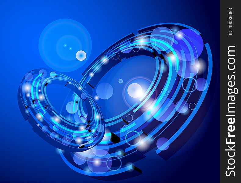 Abstract illustration of circles on a blue background. Abstract illustration of circles on a blue background.