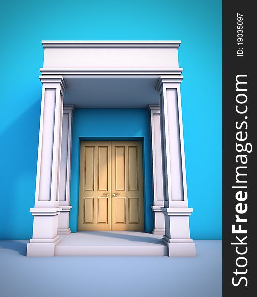 A 3D illustration of classical portal.