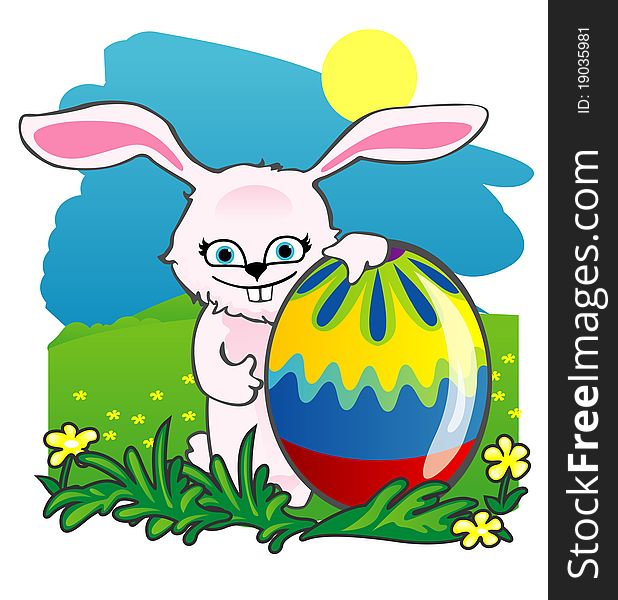 Easter rabbit and eggs