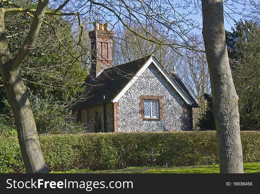 A country cottage set in the English countryside