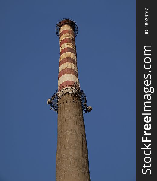 Crudely made example of the industrial chimney, clearly visible curvature. Crudely made example of the industrial chimney, clearly visible curvature