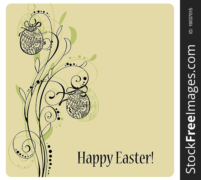 Lace Easter eggs card ()
