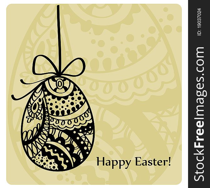Lace Easter eggs card (vector)
