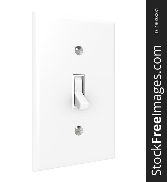 Light switch isolated on white. Copy space. Light switch isolated on white. Copy space.