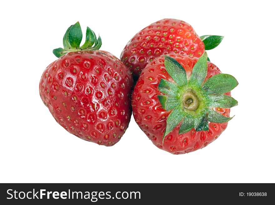 Fresh ripe strawberry isolated on white background