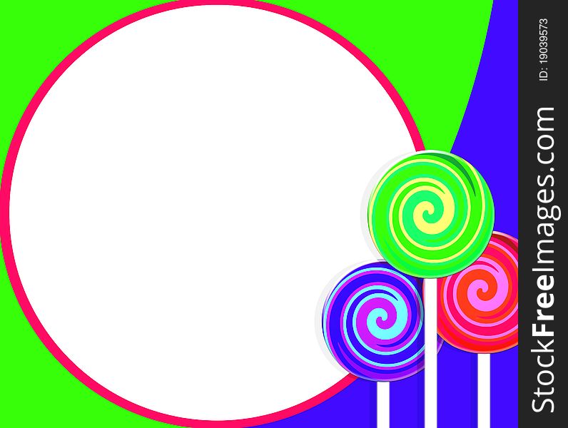 Three swirly lollipops with a white background. Three swirly lollipops with a white background.