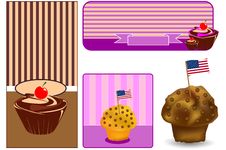 Set Banner American Sweets Stock Images Set Banner American Sweets Stock Images