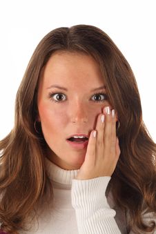Close Up Portrait Of Surprised Girl (isolated) Stock Images Close Up Portrait Of Surprised Girl (isolated) Stock Images
